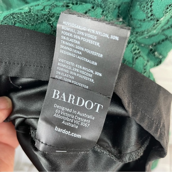 BARDOT Latoya Hunt Green Lace Sheath Midi Dress size US 8/M - Picture 10 of 11